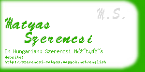 matyas szerencsi business card